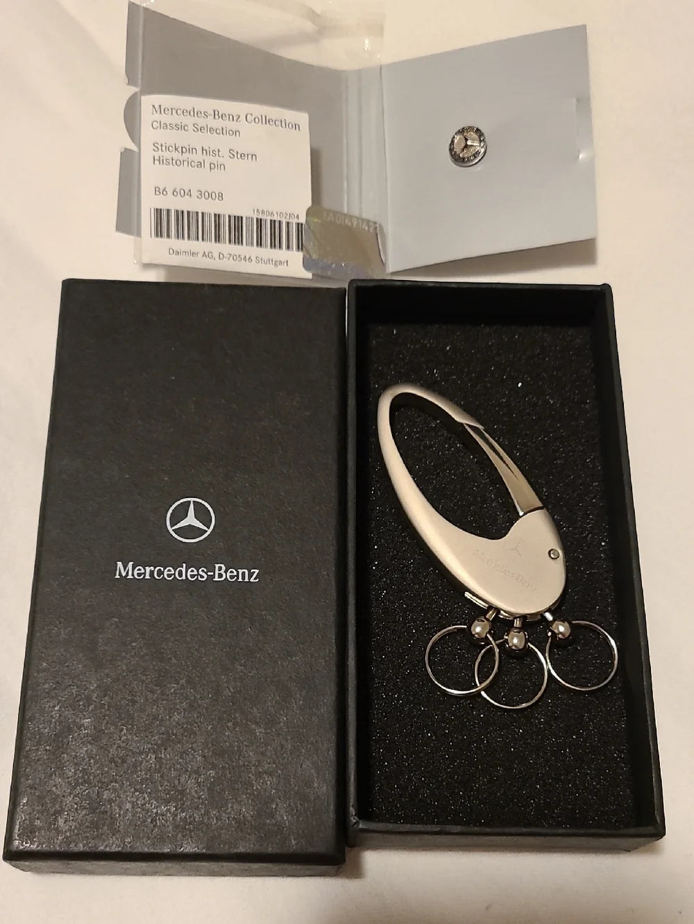 Mercedes Benz Carabiner Keychain Trucker Selection And Stick Pin NWT